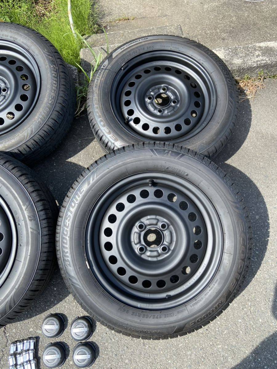 日産 Z12キューブ純正 スチールホイールとブリヂストン エコピア 175