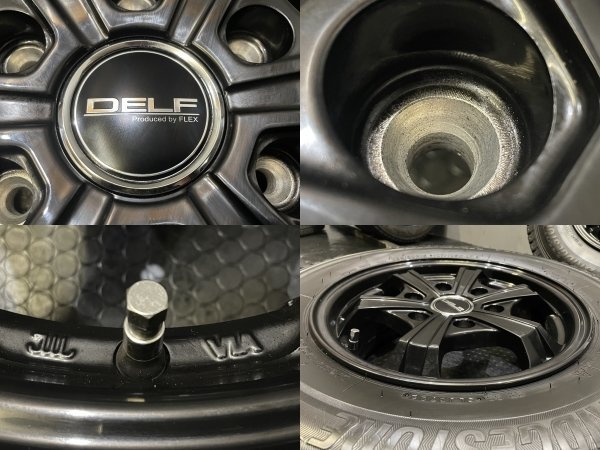 走行短め【BS BLIZZAK VL10 195/80R15 107/105N LT】スタッドレス【FLEX DELF 15インチ 6J6HPCD139.7+33】22年製 200系ハイエース (VTJ669) クレジットカード QR決済可能 走行短め BS BLIZZAK VL10 195/80R15 107/105N LT スタッドレス FLEX