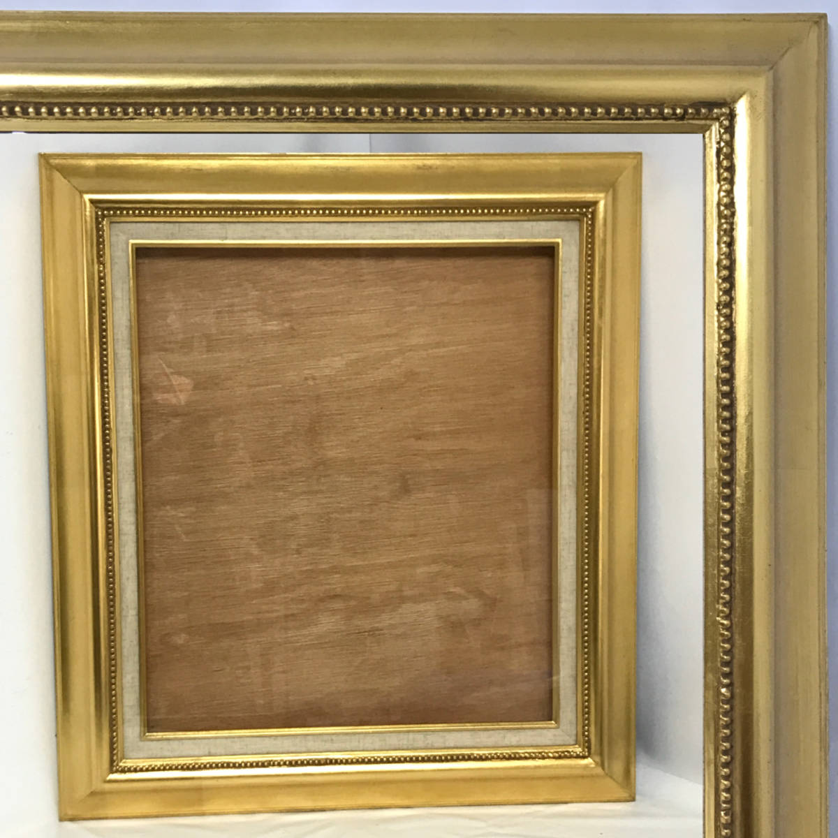FI20/76　油彩 額縁 F10号 油彩額 空額 ガラス板 油彩画 ゴールド アート フレーム 画材 木製額 壁掛け インテリア ディスプレイ 〇