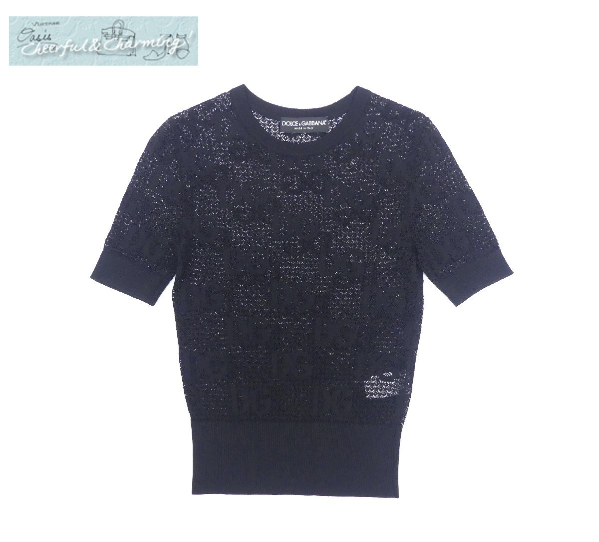  Sランク DOLCE&GABBANA ショートスリーブセーター レースニット DGロゴ 36 ブラック レーヨンBLEND(トップス)｜売買されたオークション情報、yahooの商品情報をアーカイブ公開 - オークファン 女性用