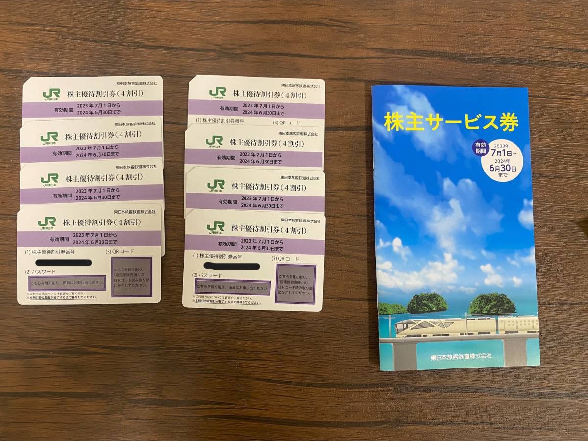 #1525 東日本旅客鉄道 株主優待 株主優待割引券(8枚) 株主サービス券(1枚)運賃・料金 4割引券　JR東日本　東北新幹線