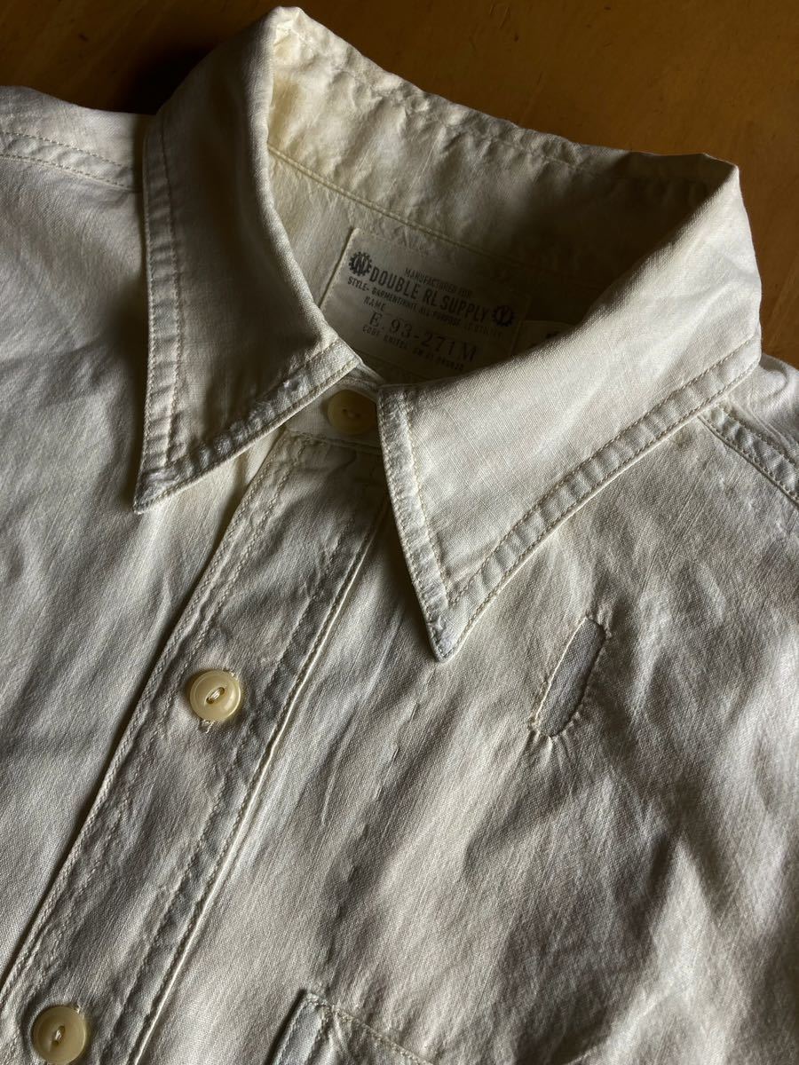 RRL ディストレストベッドリネンシャツ S 全盛期アイテム オールドな作り ラルフローレンビンテージ ジャケット