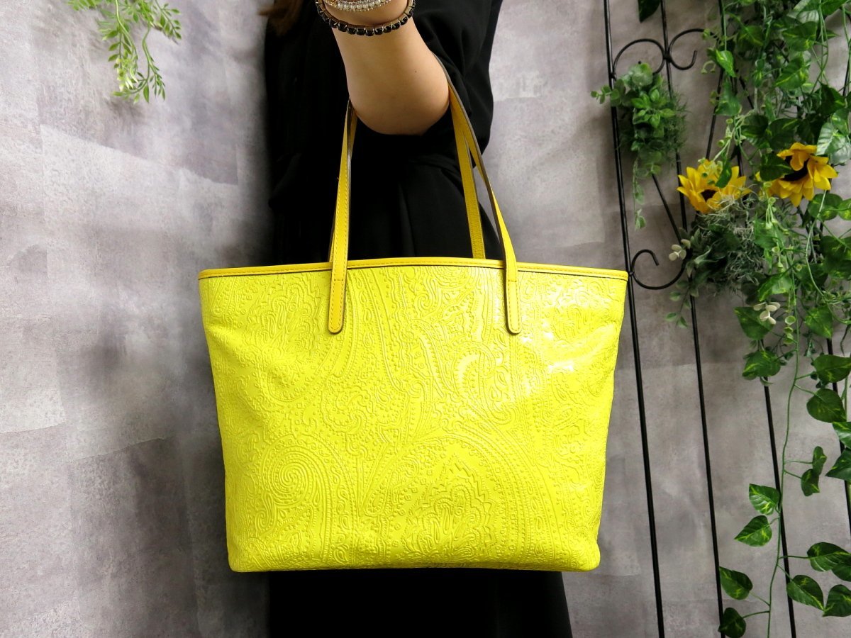 ○超美品○ETRO エトロ○マルゴット○エンボス加工○ペイズリー柄○PVC 