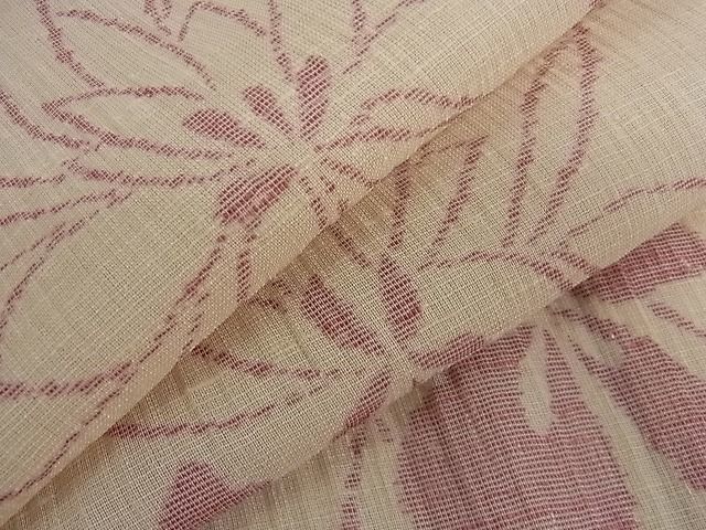 平和屋着物■夏物　本場小千谷ちぢみ　舞花文　麻　逸品　yc7493