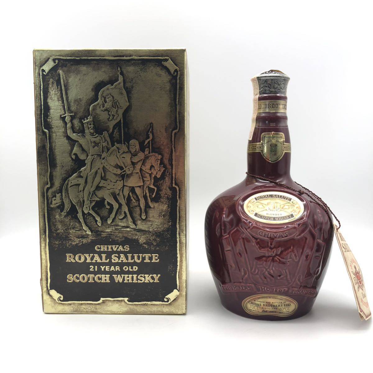 未開栓】 ROYAL SALUTE 21年 ロイヤルサルート 21年 陶器ボトル 赤