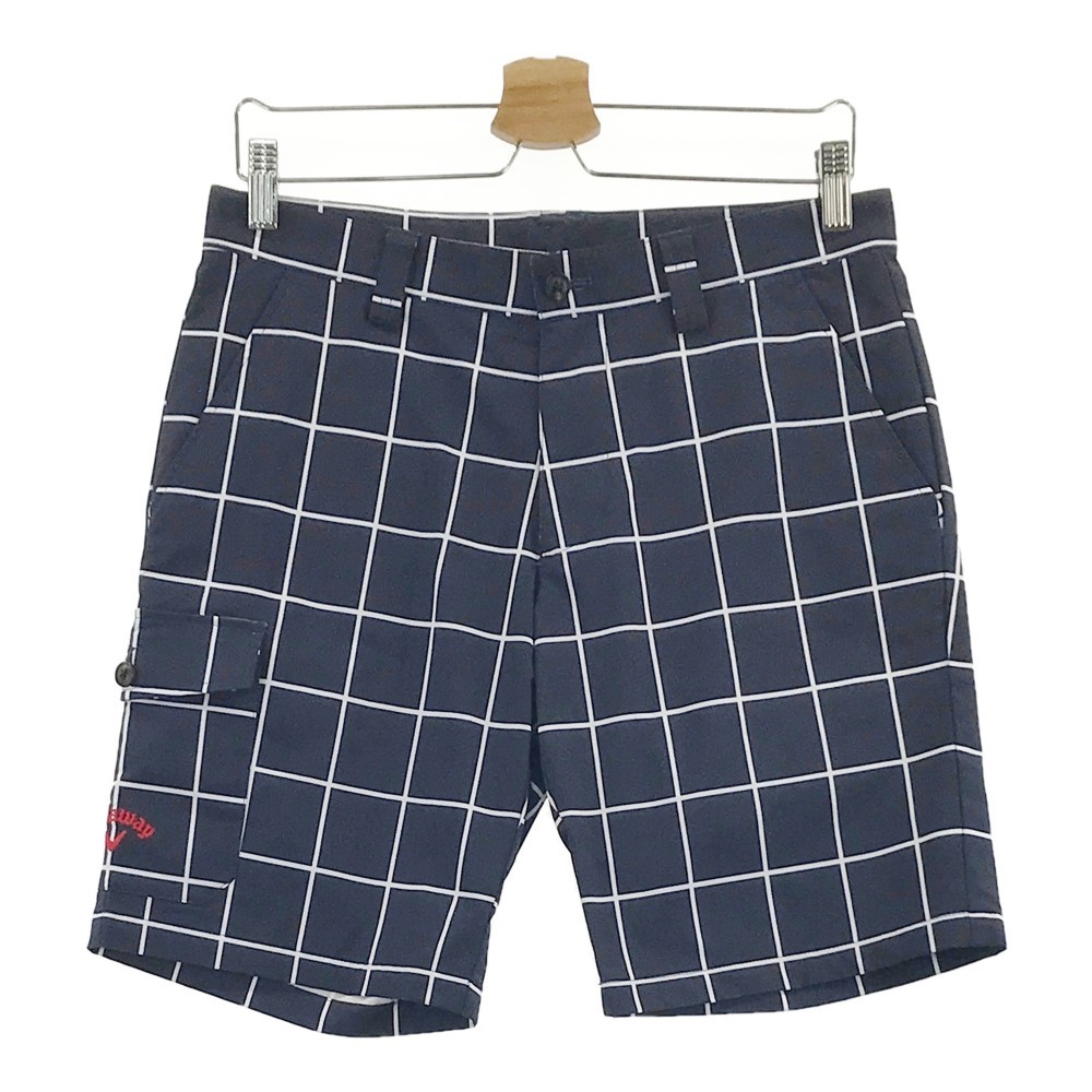 【1円】CALLAWAY キャロウェイ ハーフパンツ チェック ネイビー系 M [240001795920]