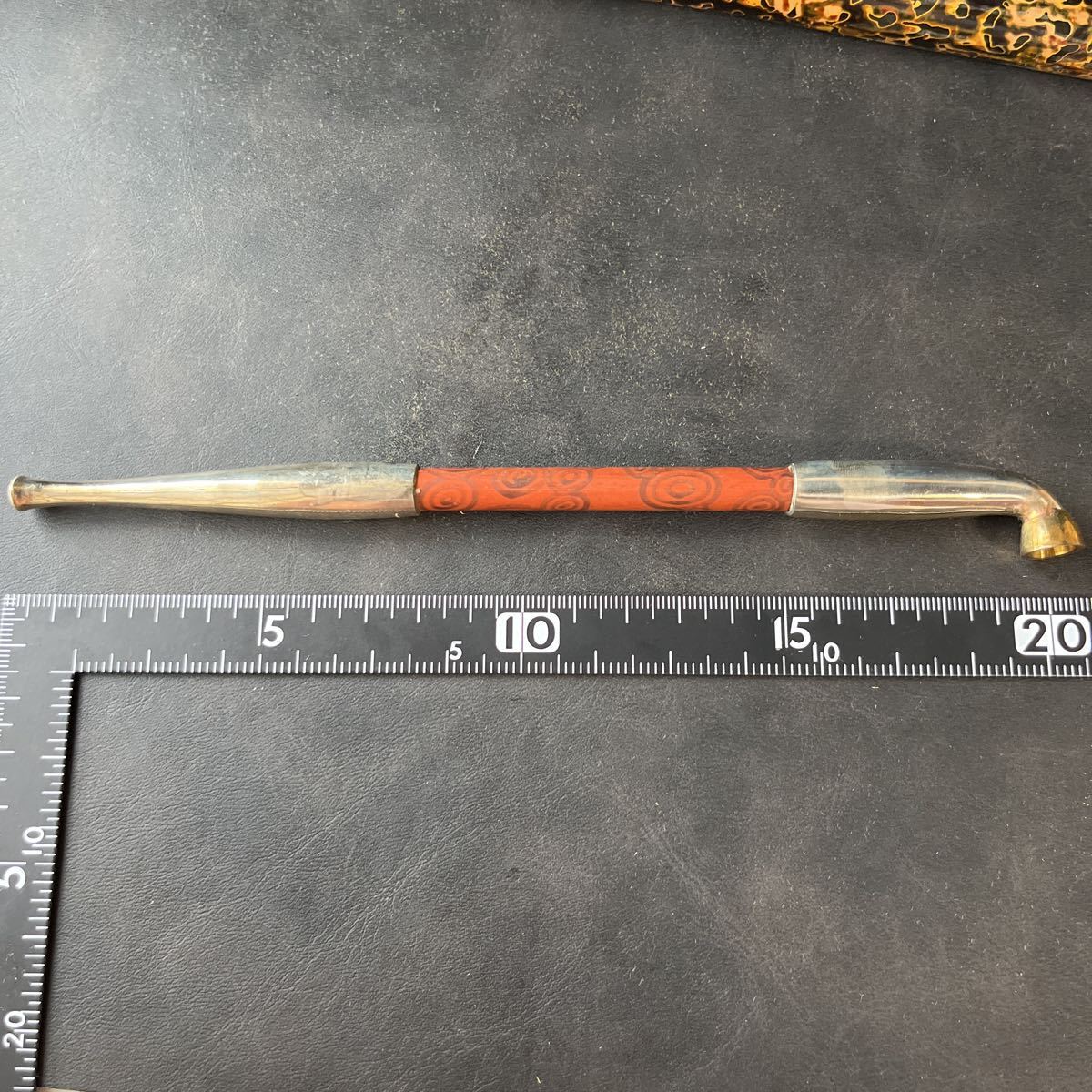 木製たばこ入 煙管筒 キセル 喫煙具3点セット キセル長さ約21cm