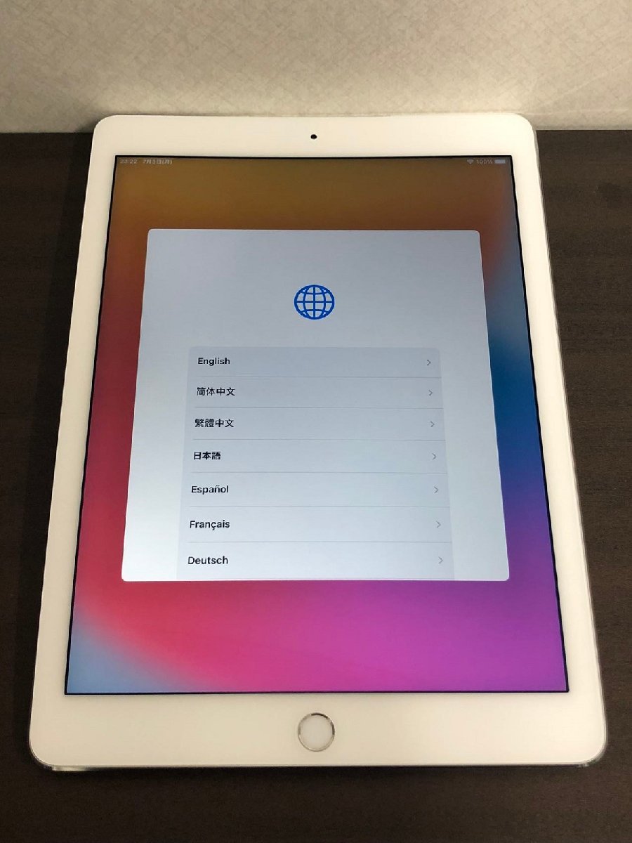 Apple iPad air2 16GB バッテリー91% バッテリー膨張 Wi-Fiモデル MGLW2J/A シルバー A1566 現状品