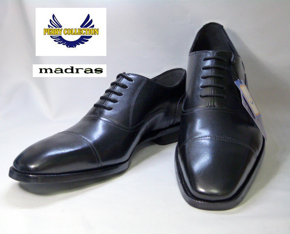 【新品】☆madras PERRY COLLECTION☆マドラス・ペリーコレクションス◆トレートチップ黒26.5cmマッケイ製法18700を