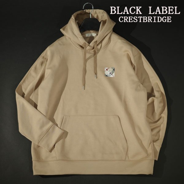 新品１円～★CB CRESTBRIDGE クレストブリッジ メンズ フーディー プルオーバーパーカー L ベージュ ロゴ ◆2562◆