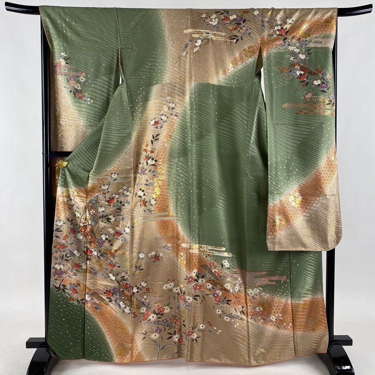 平和屋2□豪華振袖 駒刺繍 飛鶴雲文 暈し染め 金彩 逸品 cf3599 【公式