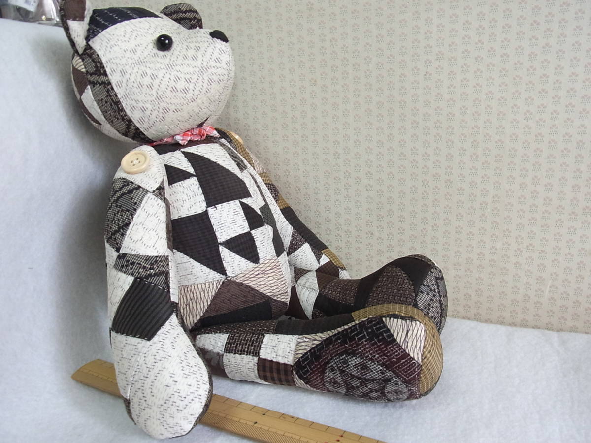 古布着物ベア　約32cm スタンド付　七五三　お正月　ひな祭り　ハンドメイド 古布着物ベア 約32cm スタンド付 七五三 お正月 ひな祭り ハンドメイド