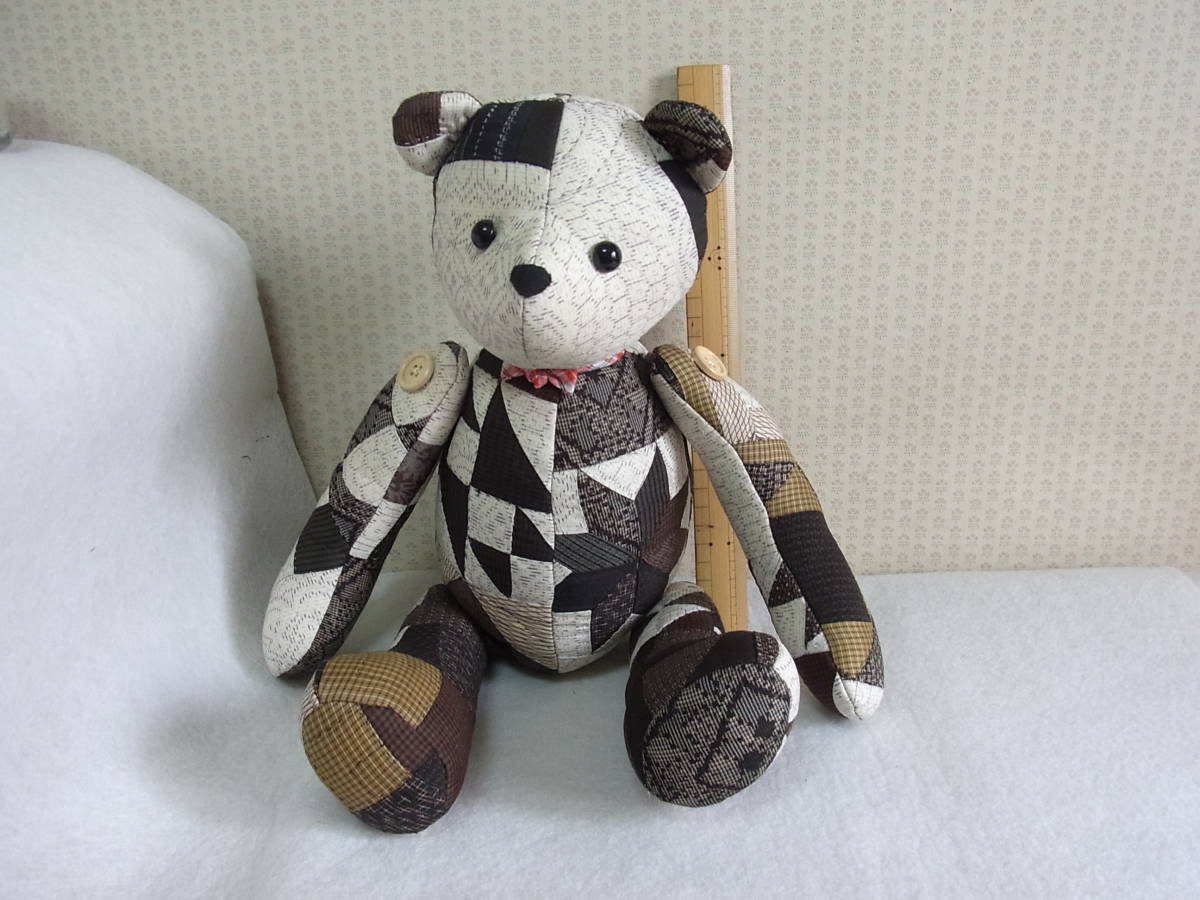 古布着物ベア　約32cm スタンド付　七五三　お正月　ひな祭り　ハンドメイド 古布着物ベア 約32cm スタンド付 七五三 お正月 ひな祭り ハンドメイド