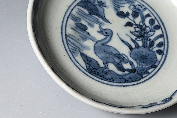 松浦コータロー : SP0455 染付 花鳥文 豆皿 小皿 松浦 うつわshizen