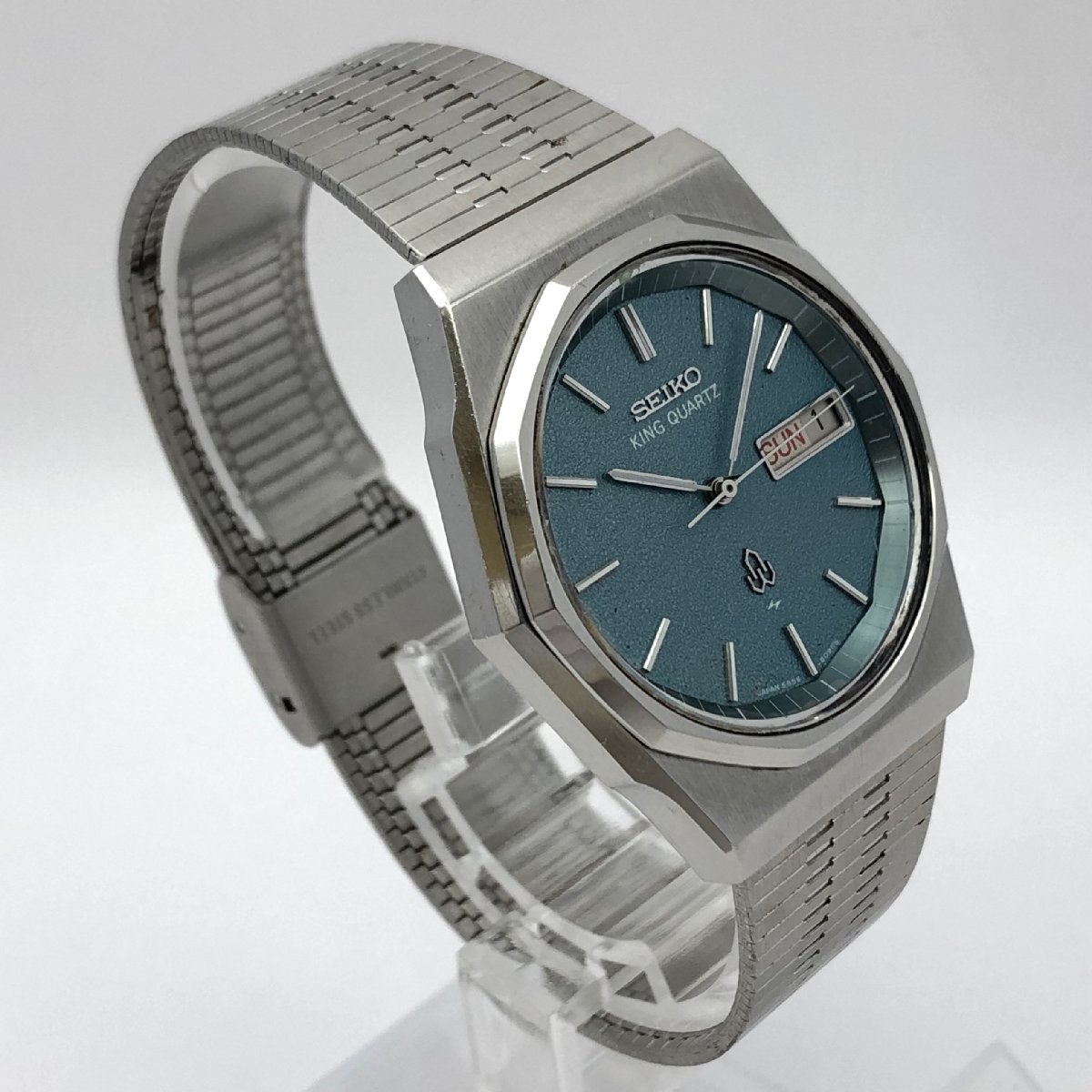 1円～/SEIKO/セイコー/KQ/キングクォーツ/5856-8080/デイデイト/水色 