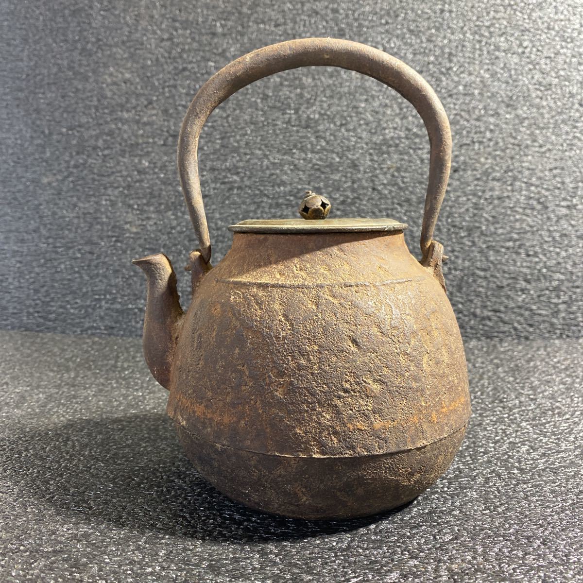 鉄瓶 龍文堂造 1.68kg 斑銅蓋 水漏れ無し レア レトロ ビンテージ茶道具
