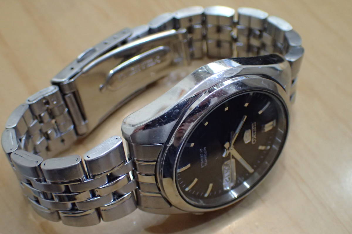 SEIKO/セイコー SEIKO5 ◇7S26-01V0 ブルーダイヤル/ロゴパターン柄 