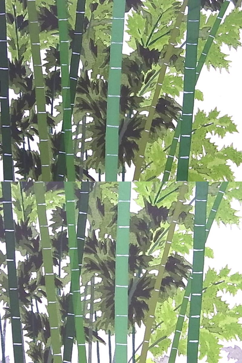 e10001 真作保証 木版画 井堂雅夫 「雪月花 竹林」 1995年 119/150 額縁