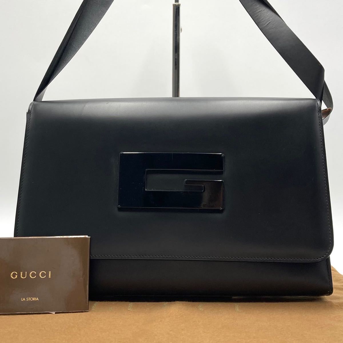 「はーい」OLD GUCCI ヴィンテージレザーショルダーバッグ GUCCI グッチ オールドグッチ レザー ショルダーバッグ ブラック GUCCI
