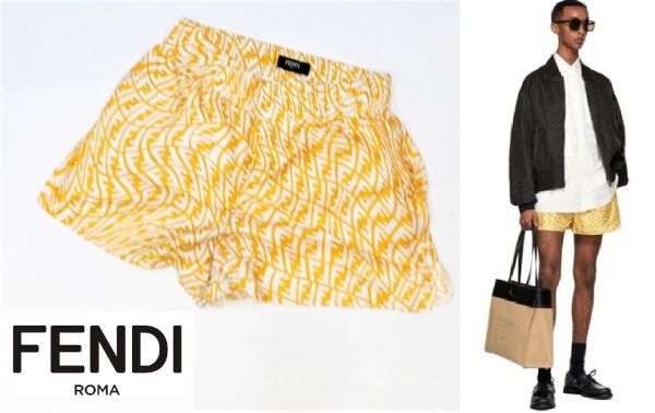 送料無料 国内正規品 FENDI FB0708 AG9D MENS SILK100% FF ショーツ フェンディ ズッカ ダイアゴナル 総柄 シルクショートパンツ イエロー50 JA-6-34(フェンディ)｜売買されたオークション情報、yahooの商品情報を その他