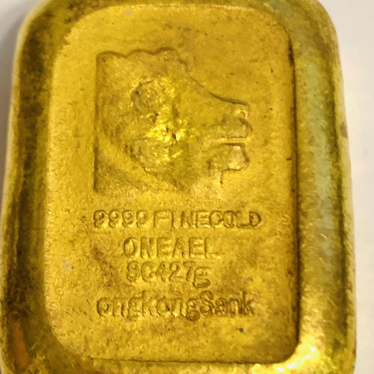 XZ08香港 中国 金塊 金貨 貿易金 複製品 開運 縁起物 魔除け 風水の置物