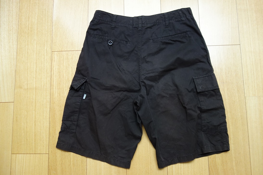 USA製90sステューシーSTUSSY紺タグ カーゴショーツ32黒 オールドステューシー 90s 紺タグ ステューシー カーゴパンツ 黒色