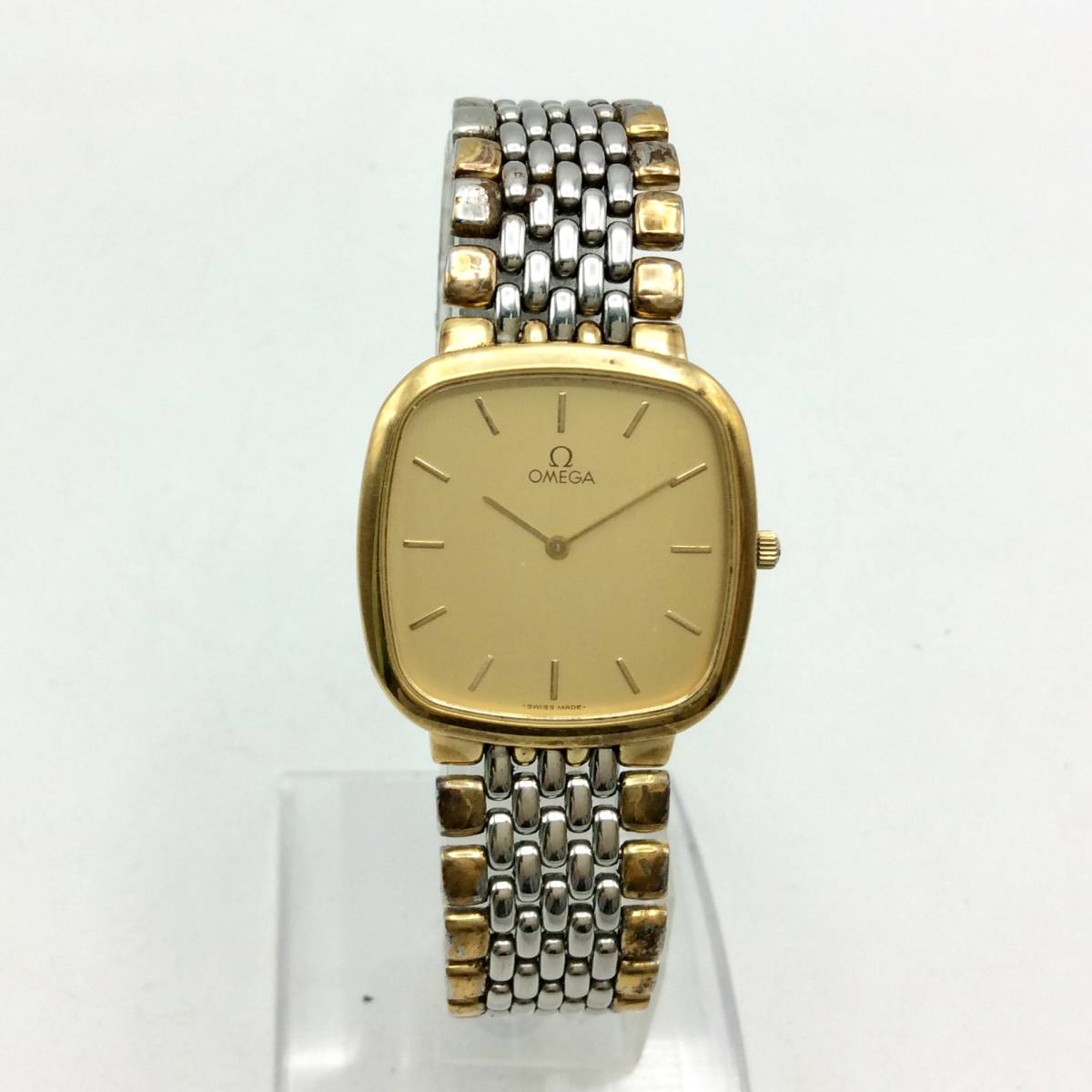 F24#【QZ/不動品】OMEGA オメガ DE VILLE デビル スクエア クォーツ 2 