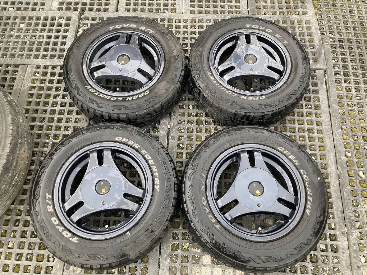 社外品12インチホイール FOUR SEASON 4本 12×4.5J タイヤ付 145/80R12 80/78N LT TOYO OPEN COUNTRY【中古/軽トラ/埼玉より発送】