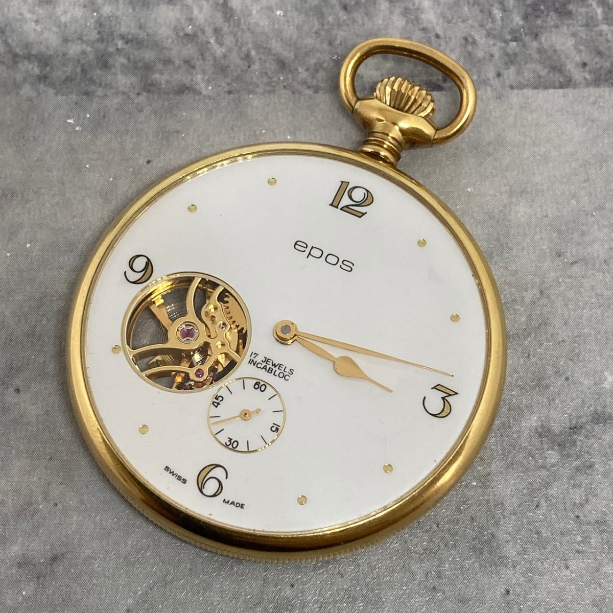 美品 懐中時計 17石 ◇稼働品◇極美品◇ EPOS エポス 手巻き 17