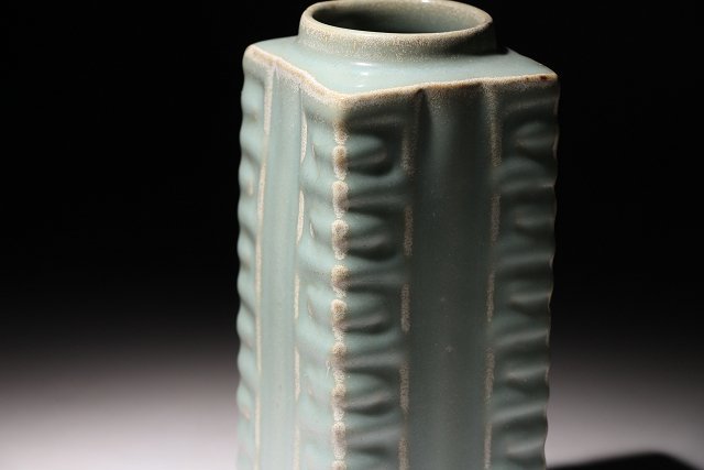 宋時代 青磁琮式瓶 汝官窯 龍泉窯 花入 茶道具 香道具(E-77) 宋時代