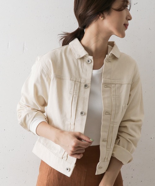 美品 21SS URBAN RESEARCH DOORS アーバンリサーチ デニムジャケット 抜け感を演出 雰囲気あるスタイル完成 ソフトな風合い こなれ感 WHT