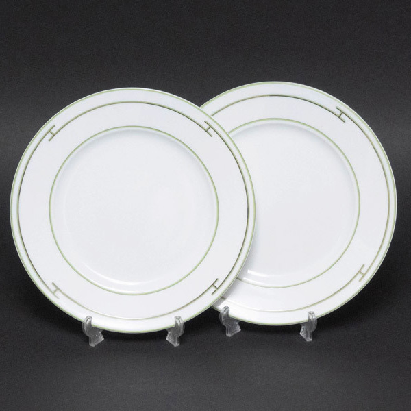 エルメス リズム（グリーン） 23cmプレート（2枚セット） ※ソルド