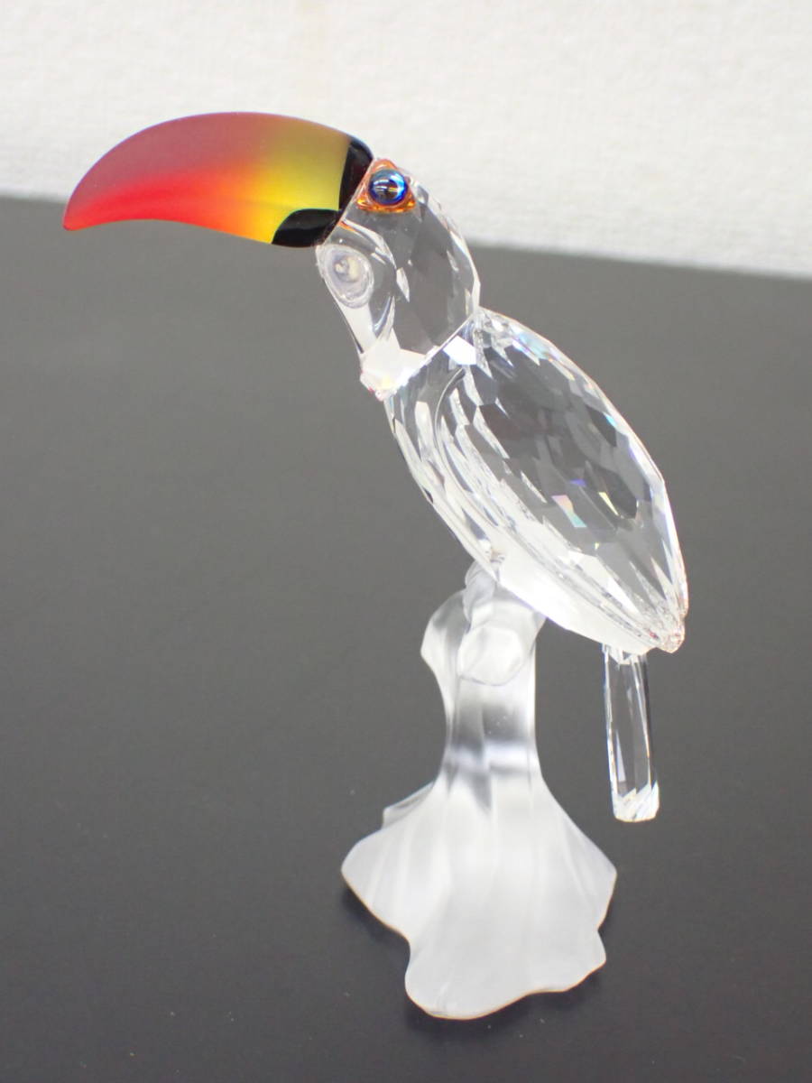 スワロフスキー 4； オオハシ オウム 鳥 フィギュア 約58.2g 高さ；約