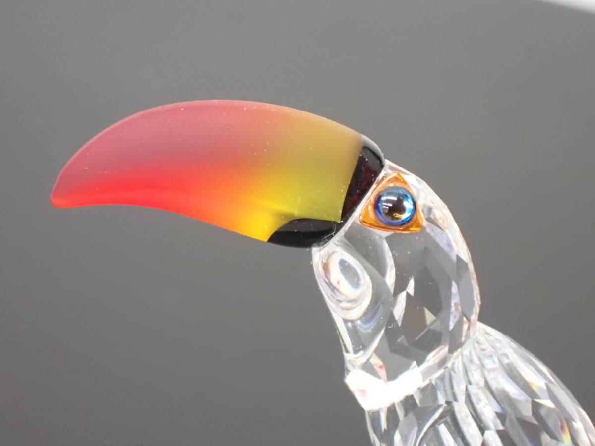 スワロフスキー 4； オオハシ オウム 鳥 フィギュア 約58.2g 高さ；約