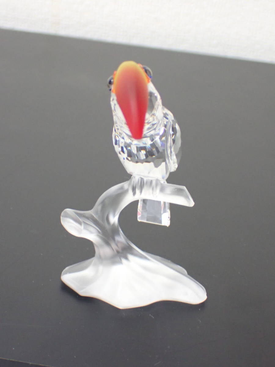 スワロフスキー 4； オオハシ オウム 鳥 フィギュア 約58.2g 高さ；約