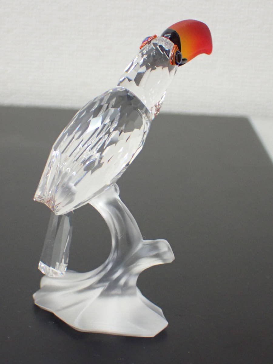 スワロフスキー 4； オオハシ オウム 鳥 フィギュア 約58.2g 高さ；約