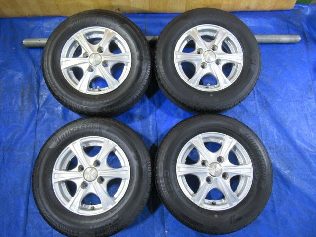 激安売切宣言！5555円～！weds 12-4B 4H/100 ET42 + 145/80R12 80/78 LT 6PR バモス クリッパー エブリー ハイゼット サンバー T007187