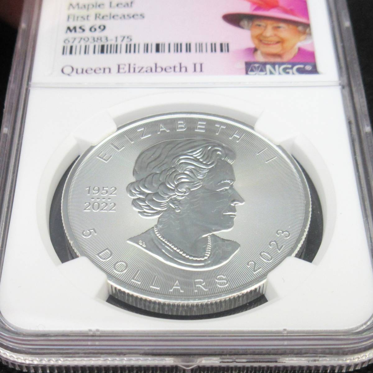 1円 スタート＆ MS69 2023 カナダ メイプルリーフ 銀貨 NGC 5ドル 