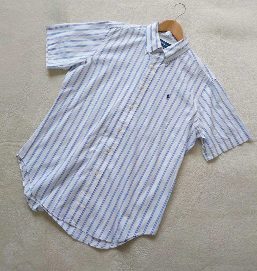 Ralph Lauren ラルフローレン 半袖シャツ ストライプシャツ ボタン