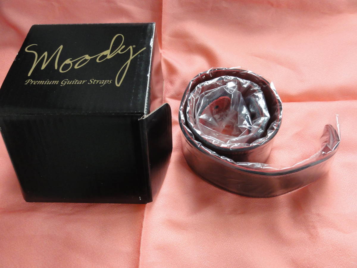 MOODY STRAPS Leather&Leather2.5" Standard Black/Red　未使用品　高級ストラップ_2