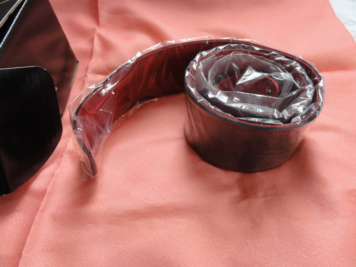 MOODY STRAPS Leather&Leather2.5" Standard Black/Red　未使用品　高級ストラップ_3