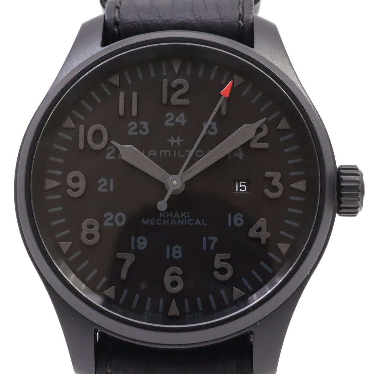 【美品】ハミルトン カーキフィールド メカニカル 世界限定550本 手巻き メンズ 腕時計 純正革ベルト H69809730【いおき質店】