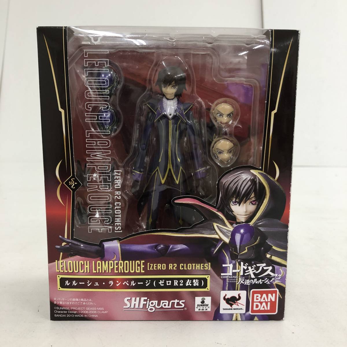 BANDAI S.H.Figuarts コードギアス反逆のルルーシュR2 ルルーシュ・ランペルージ(ゼロR2衣装) 可動フィギュア ※開封済み【中古品】