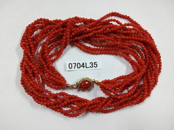 0704L35　本珊瑚　サンゴ　ネックレス　約33.0ｇ