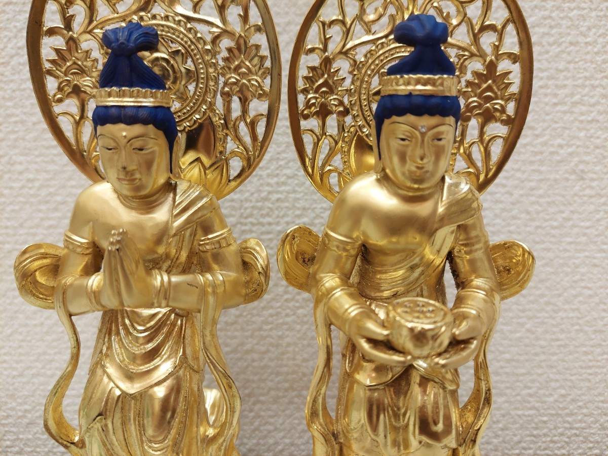 勢至菩薩 観音菩薩 阿弥陀如来 - 仏像 三開仏 阿弥陀三尊像 銅 仏教 慈悲