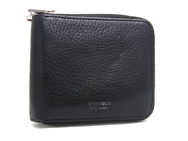 1円 □美品□ TOM FORD トムフォード レザー ラウンドファスナー 財布