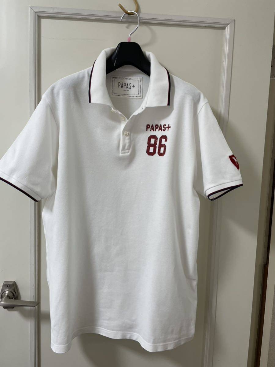 ★パパス　ポロシャツ　＃Ｌ　半袖シャツ パパス＋　コットン100％