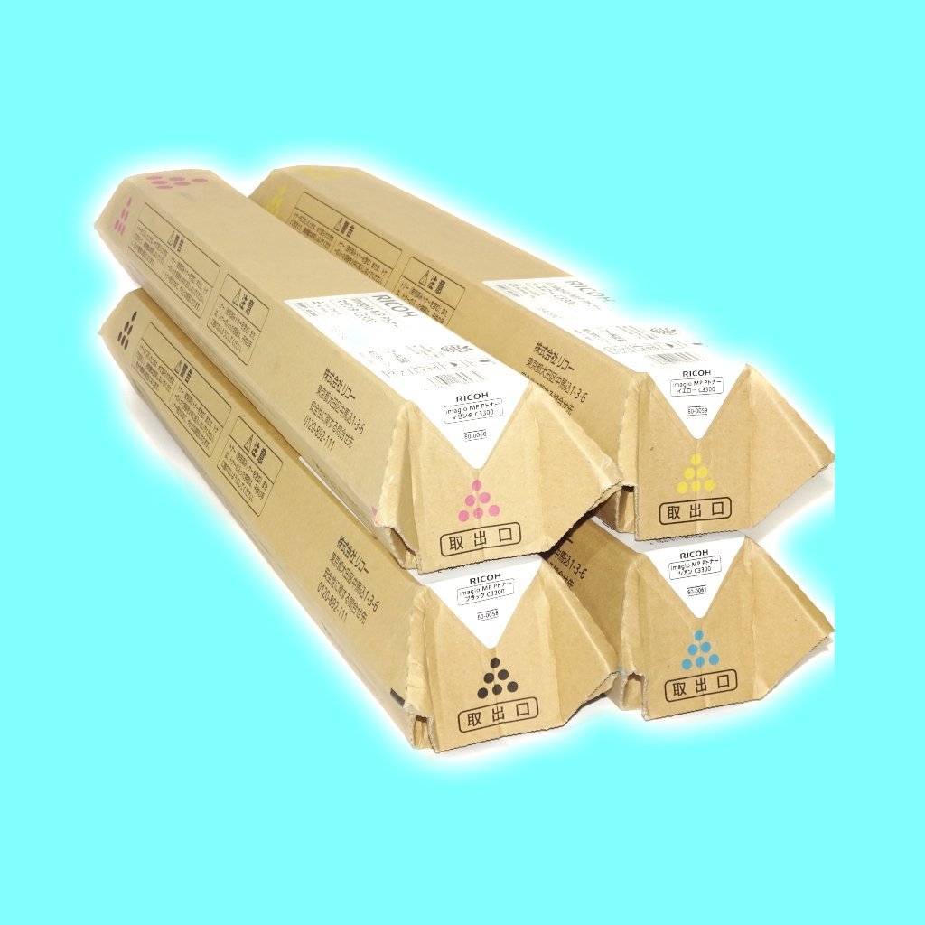 4色セット 純正 RICOH リコー C3300 ブラック シアン マゼンタ イエロー 【送料無料! 未使用!! 純正!! 保証あり!! お買い得!!】 NO.3060