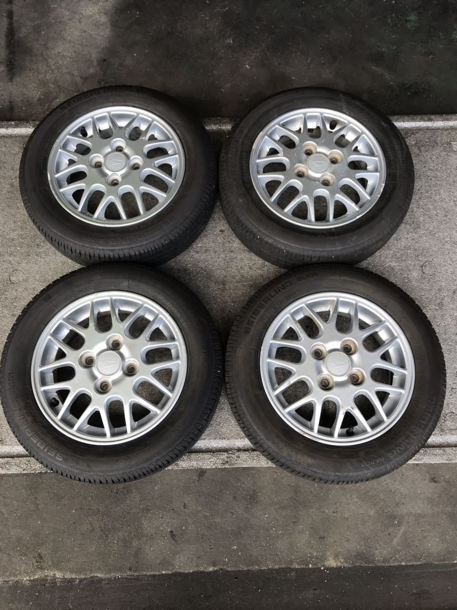 中古　ダイハツ　13インチ　純正アルミホイール&タイヤ　4本セット　13×4.5J / +45 / 4H / PCD100 / 155/65R13 / 2022年製 ダイハツ純正 13インチ - 純正ホイール４本 ミラ 旧ミラ◇13インチ◇中古品・☆4本セット商品