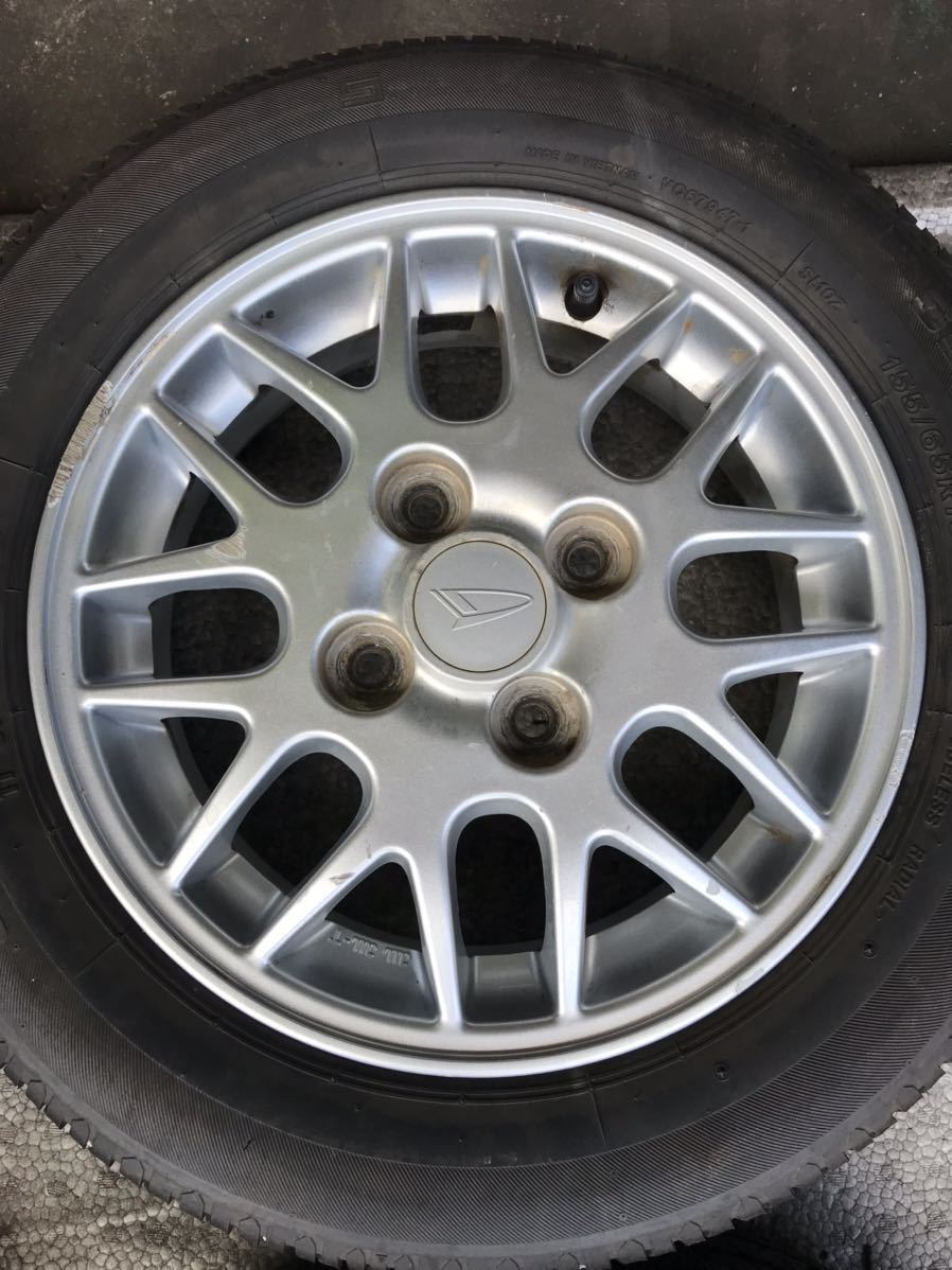 中古　ダイハツ　13インチ　純正アルミホイール&タイヤ　4本セット　13×4.5J / +45 / 4H / PCD100 / 155/65R13 / 2022年製 ダイハツ純正 13インチ - 純正ホイール４本 ミラ 旧ミラ◇13インチ◇中古品・☆4本セット商品